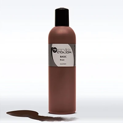 Abbildung von Senjo Color Basic Bodypainting Farben I Kosmetische Körperfarbe wasserlöslich Liquid für Airbrush und Pinsel 250ml Braun