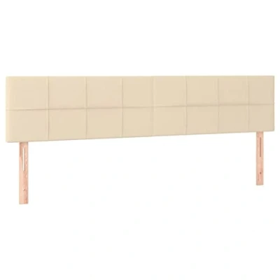 Abbildung von vidaXL 2X Kopfteil Polsterkopfteil Betthaupt Bettkopfteil für Bett Bettrahmen Bettgestell Schlafzimmer Bettzubehör Creme 80x5x78/88cm Stoff