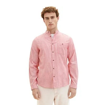 Abbildung von TOM Tailor MIT Struktur Hemd, Herren, Größe: Large, Red pinstripe