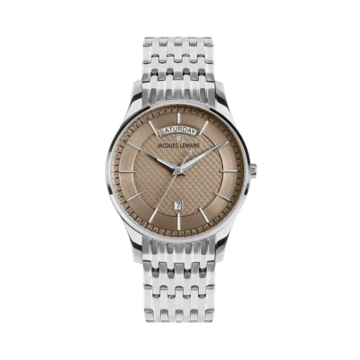 Abbildung von JACQUES LEMANS 1 2193L Herrenuhr mit Edelstahlband London 40 MM Datum Wochentag