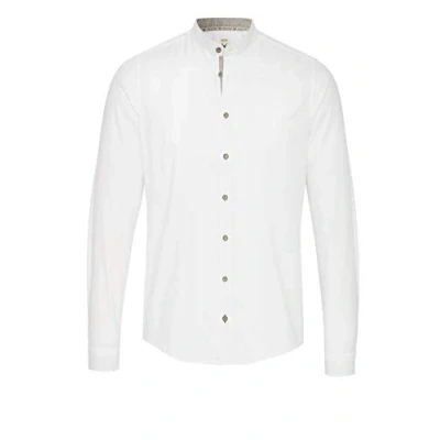 Abbildung von PURE Slim Fit Trachtenhemd Langarm Stehkragen weiß Gr. XL