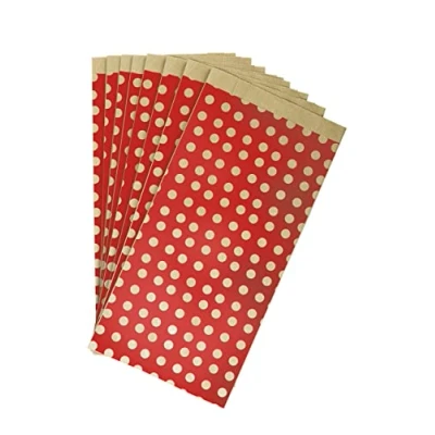 Abbildung von Clairefontaine 394110C Packung mit 50 Tüten aus Kraftpapier, robust und praktisch, 15x31+6cm, 1 Pack, Rot Punkten