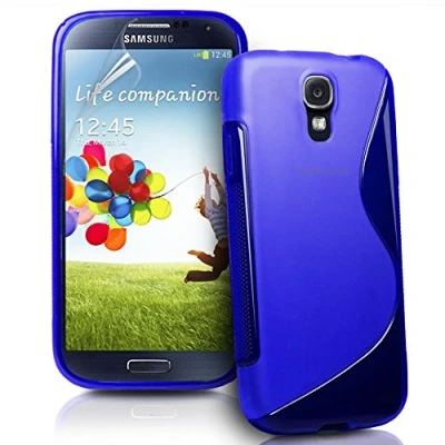 Abbildung von ebestStar kompatibel mit Samsung Galaxy S4 Mini Hülle GT i9190, i9192, i9195 Flex Silikongel Handyhülle, Klar TPU Schutzhülle, S line, Blau