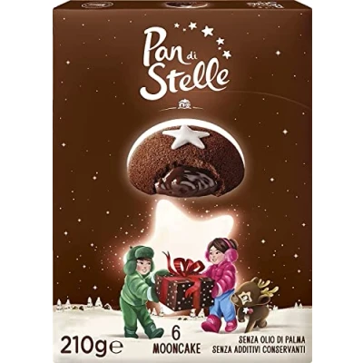 Abbildung von Mulino Bianco Kekse 6x Mooncake Pan di Stelle Kuchen mit Kakao 210g