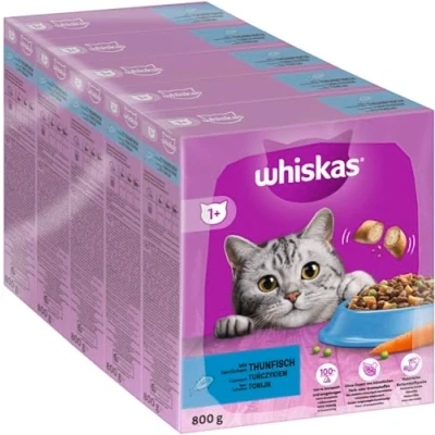 Abbildung von Whiskas Adult 1+ Trockenfutter Thunfisch, 5x800g (5 Packungen) Katzentrockenfutter für erwachsene Katzen unterschiedliche Produktverpackungen erhältlich