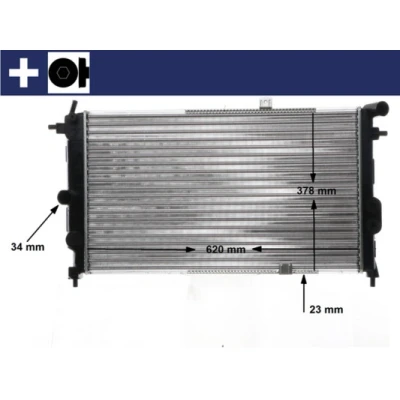 Abbildung von MAHLE ORIGINAL CR 438 000S Kühler, Motorkühlung für Fahrzeuge mit Klimaanlage 618 375 28 Schraube Kühlrippen mechanisch gefügt OPEL: Calibra A