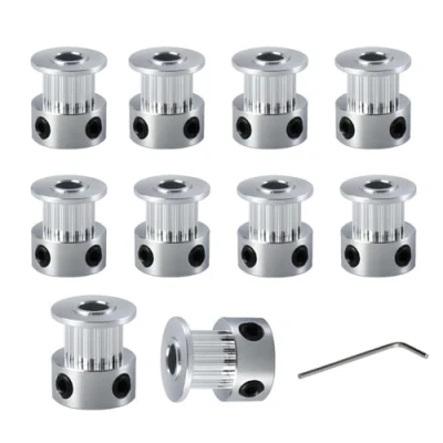 Abbildung von BZ 3D GT2 Riemenscheibe Pulley 20 Zähne 6.35mm Bohrung 6mm Breite Zahnriemenscheibe Teeth Bore für Drucker,CNC,6mm Zahnriemen.(10 Stück)