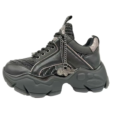 Abbildung von Buffalo Binary Quilt Sneaker low, Damen, Größe: 37, Black/pewter Schuhe