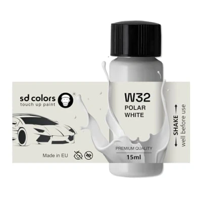 Abbildung von SD COLORS W32 Ausbesserungslack, 15 ML, Reparatur Pinsel, Farbcode Polarweiß (Polarbiss)