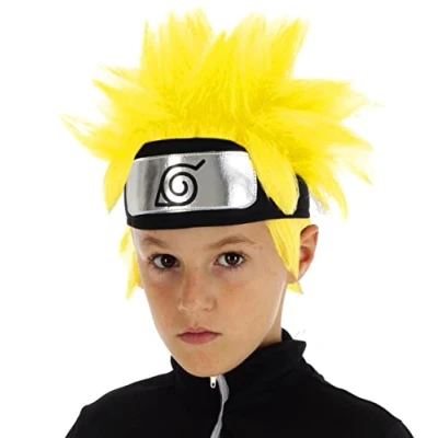 Abbildung von Naruto Shippuden Perücke für Kinder gelbfarben Gelb