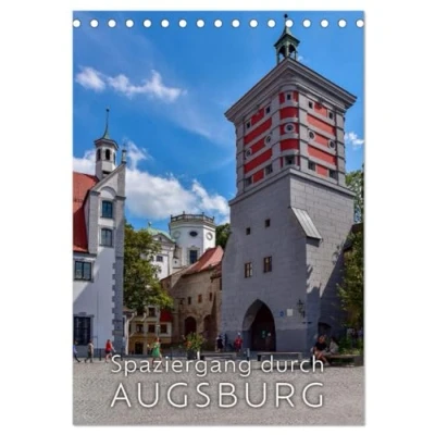 Abbildung von Spaziergang durch Augsburg (Tischkalender 2025 DIN A5 hoch), CALVENDO Monatskalender