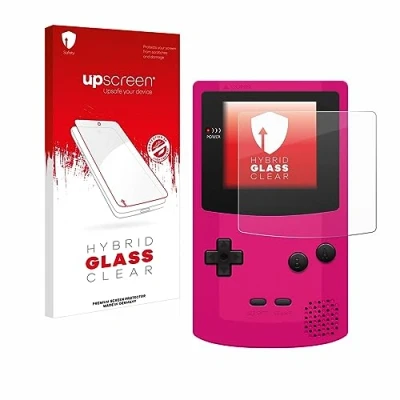 Abbildung von upscreen Schutzglas für Nintendo Gameboy Color Schutzfolie, Glas Folie [Klar, 9H Panzerschutz, Anti Fingerprint]