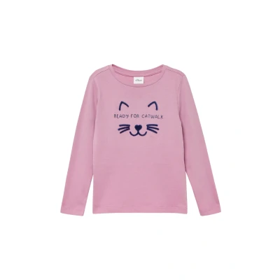Abbildung von s.Oliver Longsleeve AUS MIT Artwork Langarmshirt für Kinder, Größe: 92/98, Pink