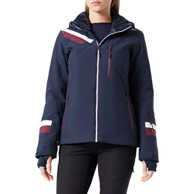Abbildung von CMP Damen Skijacke mit abnehmbarer Kapuze, Schwarz Blau, D36