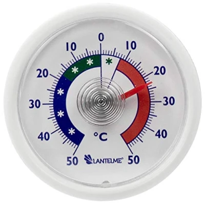Abbildung von Lantelme selbstklebendes Analog Kühlschrankthermometer Deutsche Herstellung Temperaturanzeige für Kühlschrank, Gefrierschrank, Kühltheke Thermometer Zuverlässig zur Lebensmittelkontrolle