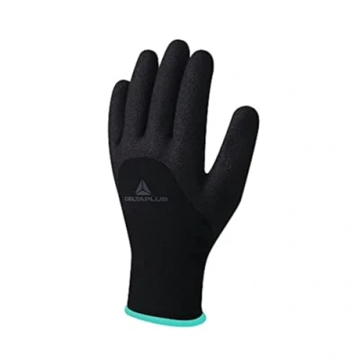 Abbildung von Deltaplus VV750NO10 Strickhandschuh Aus Acryl/Polyamid Handfläche, Fingerspitzen &amp; Handrückens Mit Nitril Beschichtung, Schwarz, Größe 10