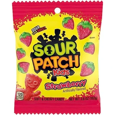 Abbildung von Sour Patch Kids Strawberry 102g, Fruchtgummi, amerikanische Süßigkeiten, USA