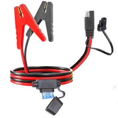 Abbildung von YETOR SAE Krokodilklemme, Schnellverschluss Krokodilklemmen Adapter mit 2FT 10AWG, Klemme nstecker, Ladeanschluss Kabel für Autos, Motorräder (Clip New)