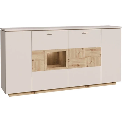 Abbildung von FORTE Highboard &quot;Louoto&quot;, Sideboard, Metallgriffe, Stauraum, Soft Close, Höhe 101,2cm