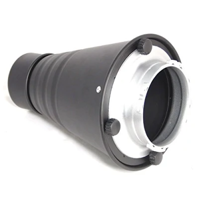 Abbildung von DynaSun SPT Mult Spotvorsatz Lichttubus Narrow Snoot Konisch Studio Engstrahlreflektor mit Wabe und 4 Filter für Blitzgeräte Flash Multiblitz Big