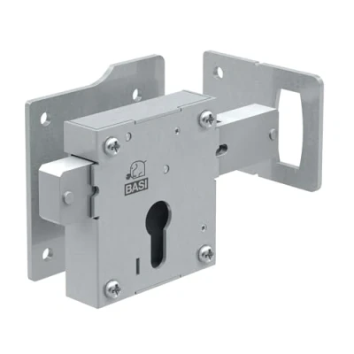 Abbildung von Aufschraub Torschloss ATS 80 Lochung: PZ Holztore 6 tourig Dorn: 39 mm R/L