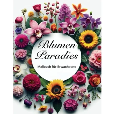 Abbildung von Blumenparadies. Malbuch für Erwachsene. 50 wunderschöne Blumenillustrationen zur Entspannung und Stressabbau