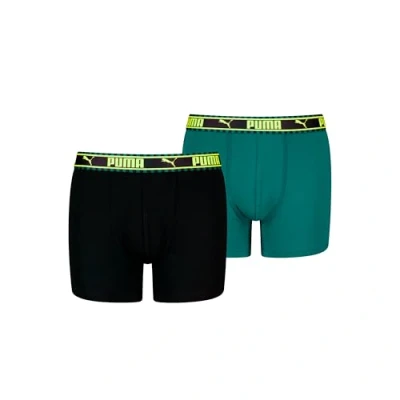 Abbildung von Puma Boy&#039;s Boxer Briefs, Black/Green, 122/128