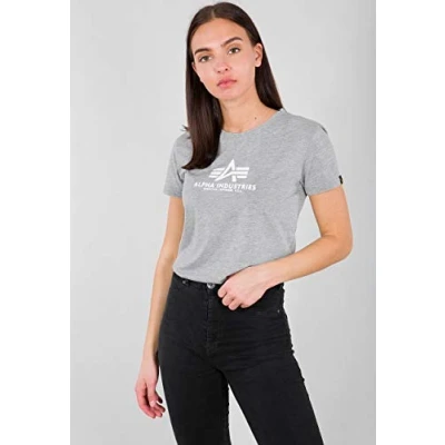 Abbildung von Alpha Industries NEW Tshirt print, Damen, Größe: Small, Greyheather white