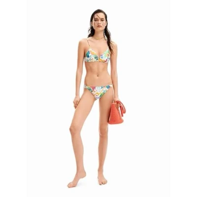 Abbildung von Desigual Jungle Design Bikinihose, Damen, Größe: Small, Beige