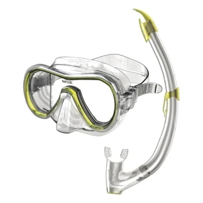 Abbildung von Seac Set Giglio Valve, Schnorchelset mit Maske und Schnorchel Wasserausblasventil für Erwachsene