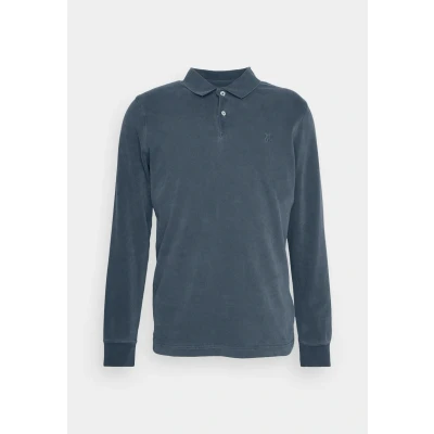 Abbildung von Marc O&#039;Polo LONG Sleeve Collar Embroidery Langarmshirt, Herren, Größe: XXL, Dark navy