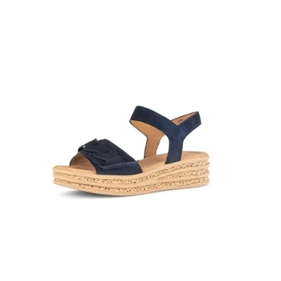 Abbildung von Gabor Damen Sandaletten, Frauen Sandalen,Best Fitting,Riemchensandalen,Leichter Absatz,Sommerschuhe,Atlantik(So.Natur),43 EU / 9 UK