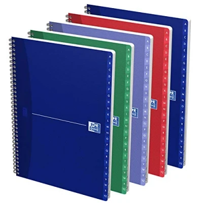 Abbildung von Oxford Essentials Directory Notizblock, A4, 21 x 29,7 cm, farblich sortiert, 5 Stück