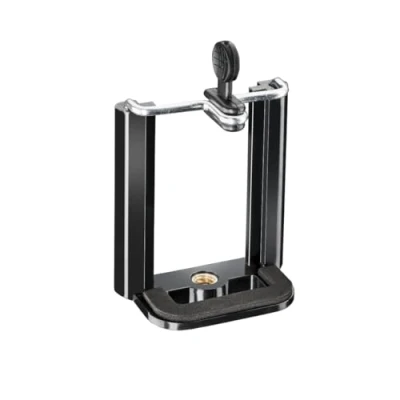 Abbildung von Mantona Smartphone Halterung Quick &amp; Easy 85 Universal Handy Halter für iPhones und Smartphones mit 55 mm Breite, 1/4 Zoll Gewinde, zur Montage auf Stativ Selfie Stick