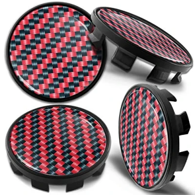 Abbildung von Biomar Labs 4 x 68mm Nabendeckel Kompatibel mit BMW 36136783536 Felgendeckel Radnabenabdeckung Nabenkappen Felgenkappen Radkappen Alufelgen Rot Schwarz Carbon CBZ 3