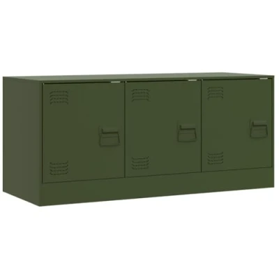 Abbildung von vidaXL TV Schrank Olivgrün 99x39x44 cm Stahl (1 St)