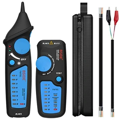 Abbildung von Bside FWT81 Kabel Tracker RJ45 RJ11 Telefon Netzwerk Leitungsprüfer LAN TV Elektrischer Leitungsfinder Collation Kontinuitätsprüfung mit Taschenlampe
