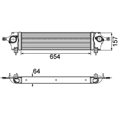 Abbildung von MAHLE ORIGINAL CI 200 000P Ladeluftkühler NISSAN: Qashqai / Qashqai+2 I, I Van, 2