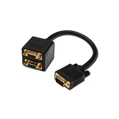 Abbildung von DIGITUS VGA Grafik Adapter, zu 2x VGA, Full HD 24Hz, 1920 x 1080 Pixel, Schwarz