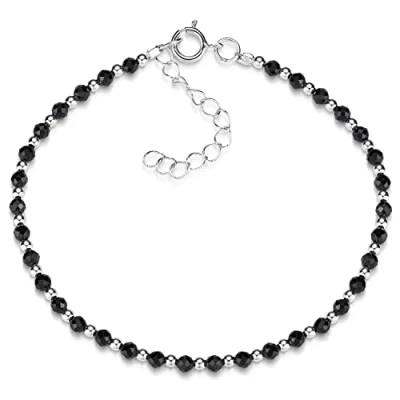 Abbildung von Materia Armkette Damen Edelstein Spinell schwarz SA 151, 925 Sterling Silber, größenverstellbar