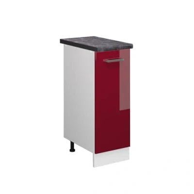 Abbildung von Vicco Apothekerschrank R Line, Bordeaux Hochglanz/Weiß, 30 cm, AP Anthrazit