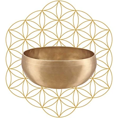 Abbildung von Sonic Energy Klangschale Synthesis Series 1000 g Mit Lebensblume Gravur Für Meditation &amp; Klangheilung Inkl. Hülle Filzring (SB S FOL 1000)