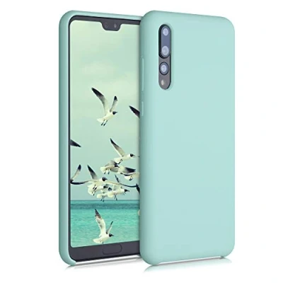 Abbildung von kwmobile Hülle kompatibel mit Huawei P20 Pro Silikon Handy Case Handyhülle weiche Oberfläche kabelloses Laden Mintgrün