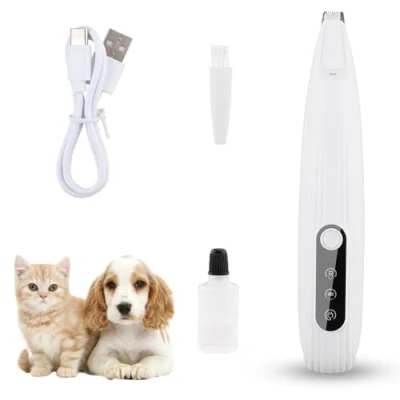 Abbildung von Pfotentrimmer für Hunde, Beihre Hundeschermaschine mit LED Licht Schermaschine Hund Kabellos Pfoten Trimmer Hunde Katzen Pfoten, Augen, Ohren, Gesicht, Körper