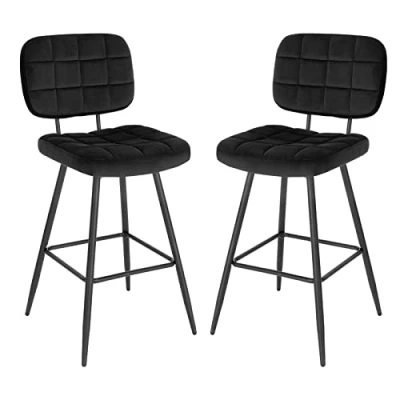 Abbildung von EUGAD Barhocker (2 St., 2er Set), Tresenhocker, Design Hocker, Fußstütze, aus Samt Metall