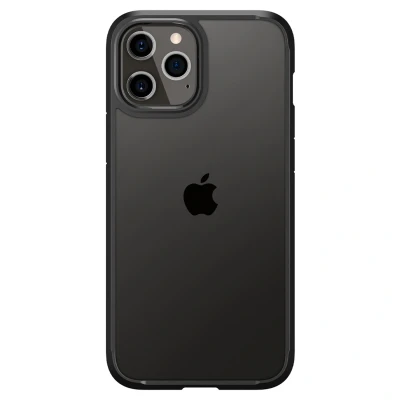 Abbildung von Spigen Ultra Hybrid Kompatibel mit iPhone 12 Hülle [Air Cushion Technologie] und Pro Handyhülle dünn transparent hardcase silikon Schwarz