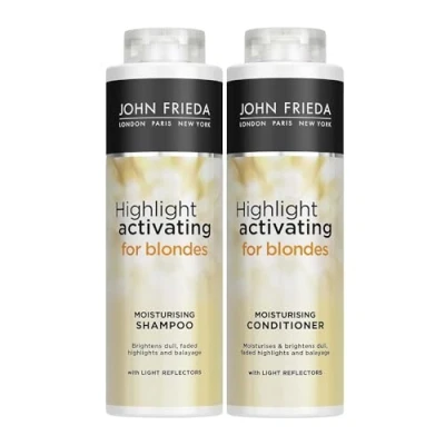 Abbildung von John Frieda Highlight Activating for Blondes Feuchtigkeitsspendendes Shampoo und Conditioner, 2 x 500 ml