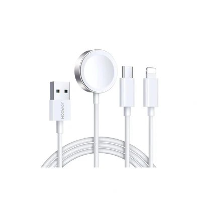 Abbildung von JOYROOM S IW008 3 in 1 Kabel USB A/C kompatibel mit iPhone 1,2m Weiß magnetisches Ladekabel