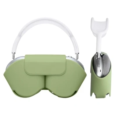 Abbildung von kwmobile Hülle kompatibel mit Apple AirPods Max Case weiche Kopfhörer Tasche Etui aus Polyester Cover in Pastellgrün