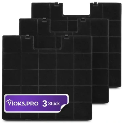 Abbildung von Viоks.pro 3x Geruchsfilter Dunstabzugshaube Kohlefilter 300x280mm Ersatz für Gorenje 180177 AH004 Amica KF17134 KH17101 KH17106 Baumann FWK300 Aktiv Abzugshaube Filter